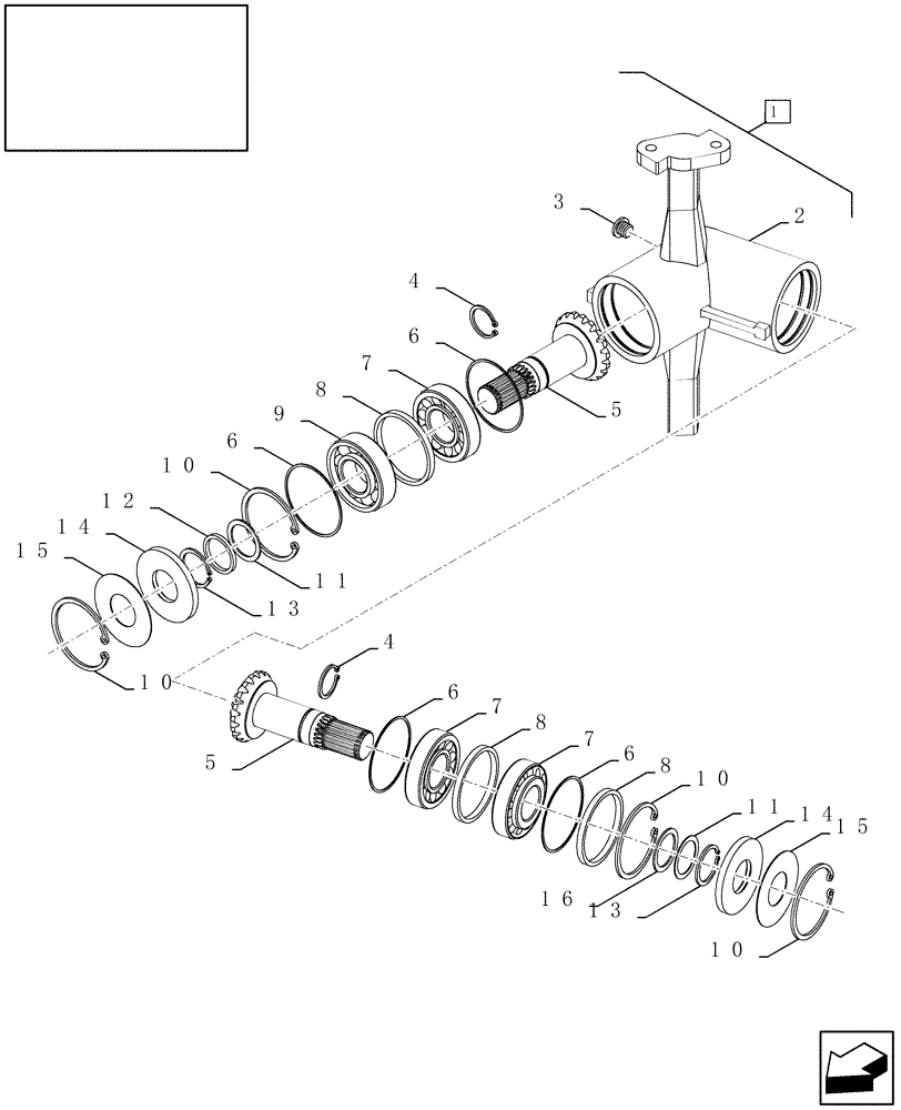 Схема запчастей Case IH AFX8010 - (K.72.B.40[4]) - UNLOADING AUGER, GEARBOX - PRIOR TO PIN HAJ106401 K - Crop Processing