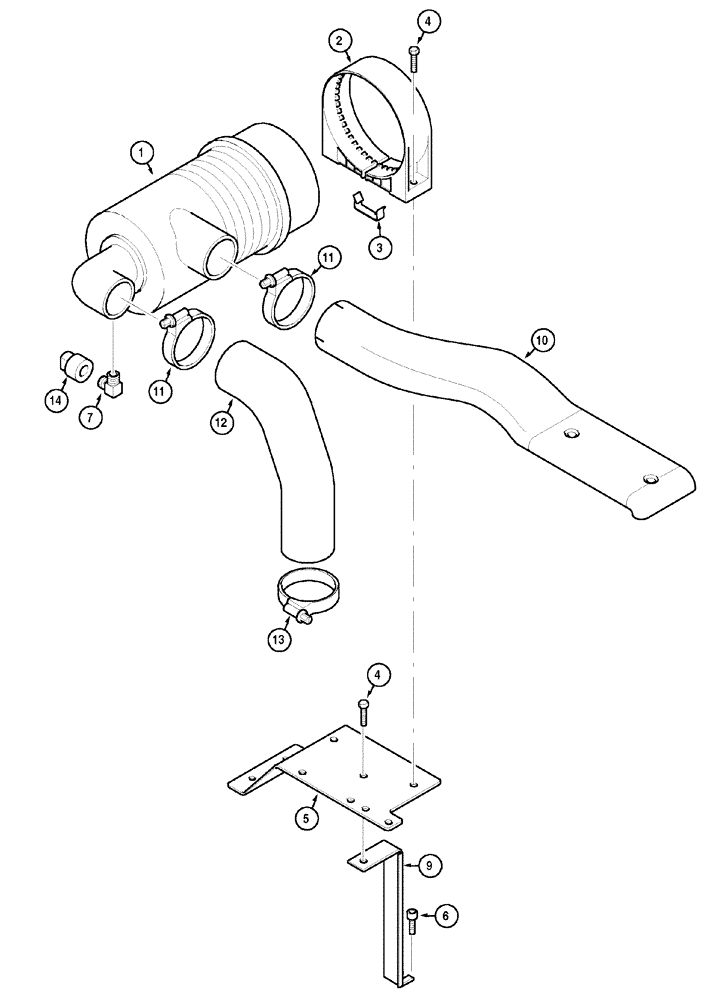 Схема запчастей Case IH C70 - (02-12) - AIR CLEANER AND CONNECTIONS (02) - ENGINE