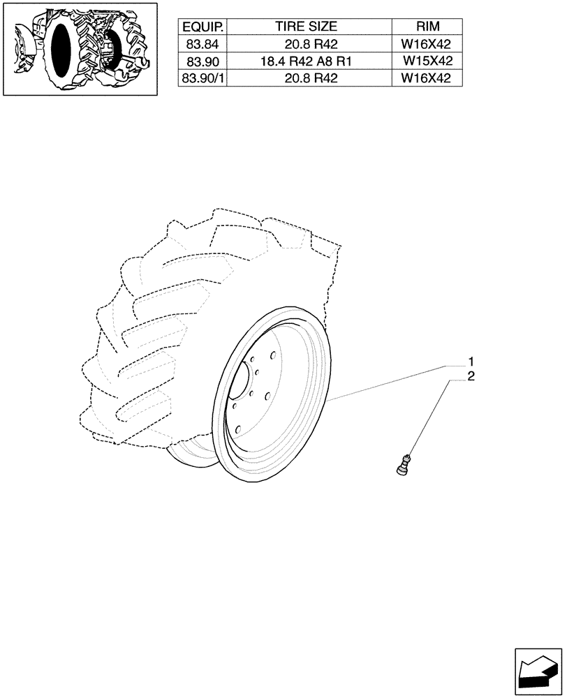 Схема запчастей Case IH MXM190 - (83.00[22]) - DRIVE WHEELS (11) - WHEELS/TRACKS