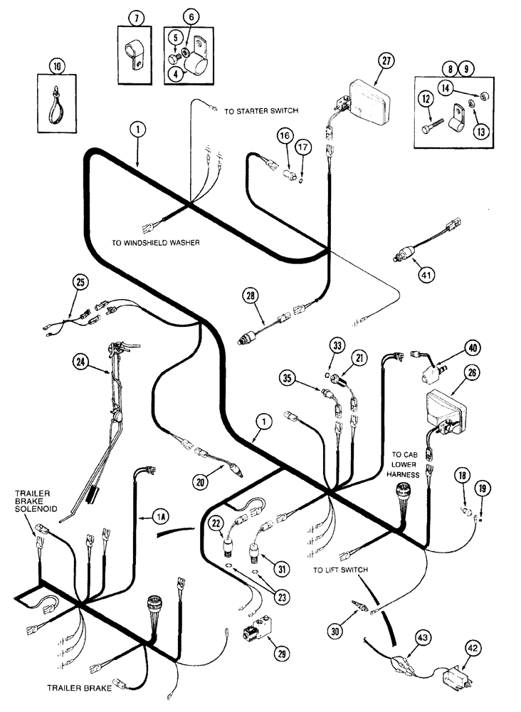 Схема запчастей Case IH 7220 - (4-010) - TRANSMISSION HARNESS (04) - ELECTRICAL SYSTEMS