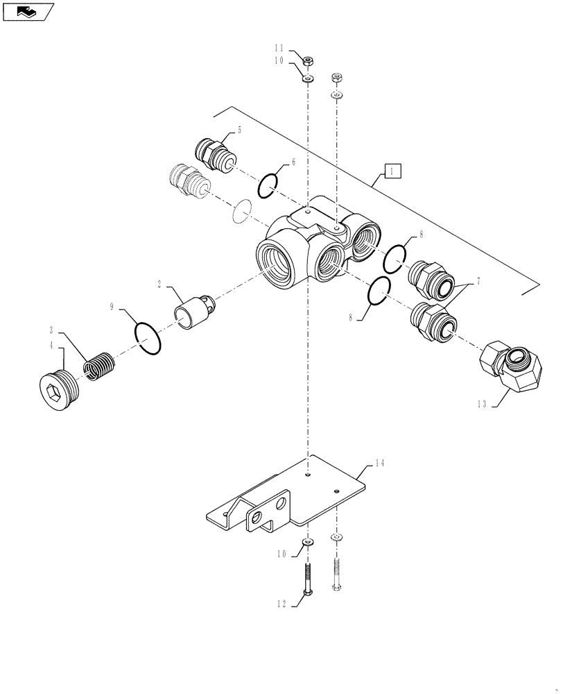 Схема запчастей Case IH QUADTRAC 450 - (35.962.03) - COOLER BYPASS VALVE (35) - HYDRAULIC SYSTEMS