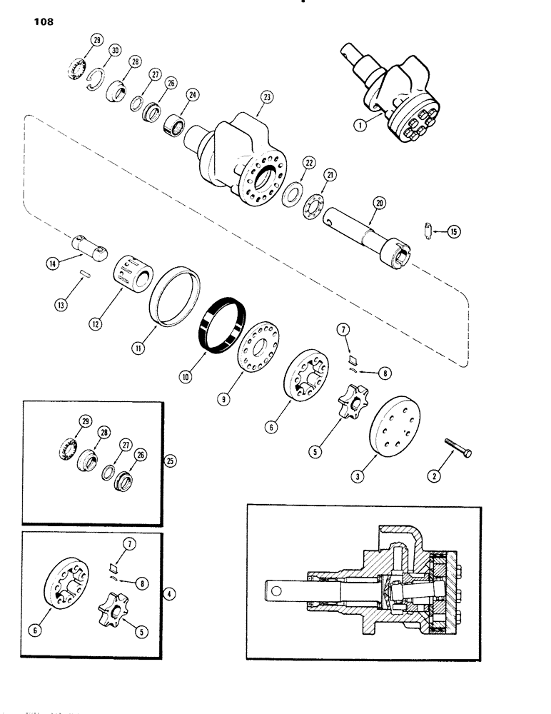 Схема запчастей Case IH 1090 - (108) - A60202 STEERING HAND PUMP, WITH 18 TO 1 RATIO (05) - STEERING