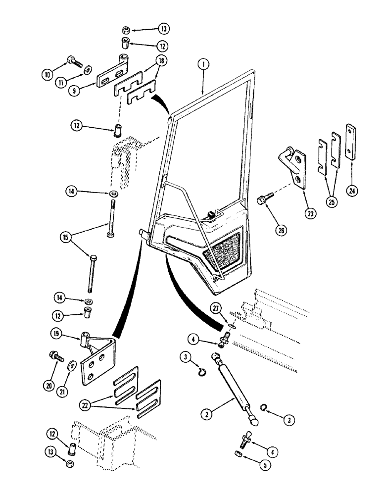 Схема запчастей Case IH 8950 - (9-080) - CAB, DOOR RETAINING PARTS (09) - CHASSIS/ATTACHMENTS