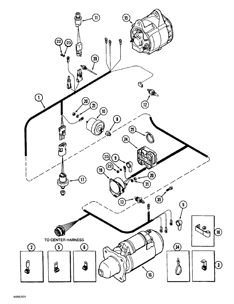 Схема запчастей Case IH 1666 - (4-02) - ENGINE HARNESS (06) - ELECTRICAL