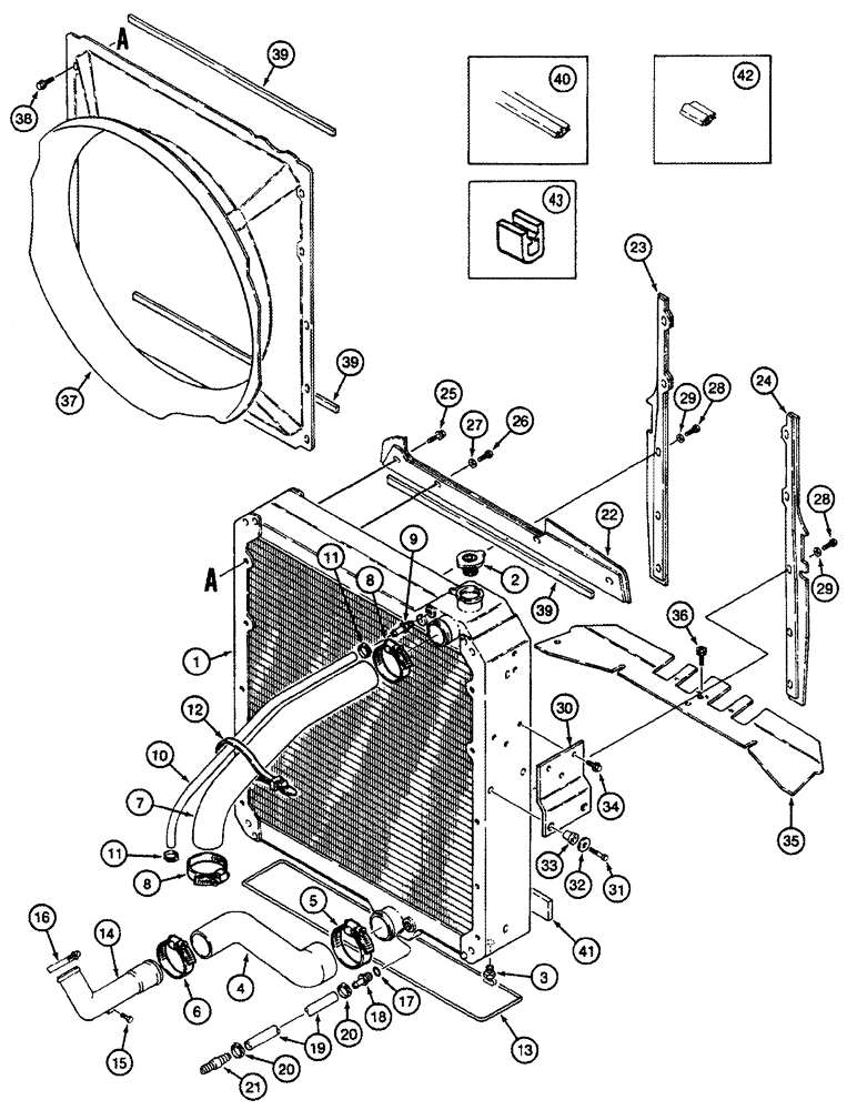 Схема запчастей Case IH 8930 - (2-002) - RADIATOR AND ATTACHING PARTS (02) - ENGINE