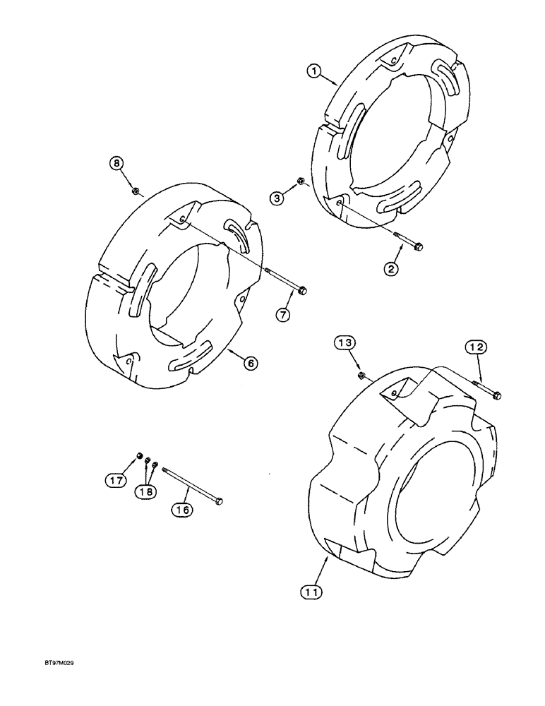 Схема запчастей Case IH 8910 - (6-093A) - REAR WHEEL WEIGHT, P.I.N. JJA0083000 AND AFTER (06) - POWER TRAIN