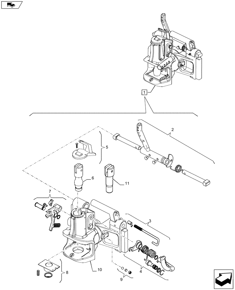 Схема запчастей Case IH PUMA 200 - (37.100.0504[02]) - SLIDER TOW HOOK WITH AUTO HEAVY DUTY SWIVEL COUPLING (38 MM) - COUPLING BREAKDOWN (VAR.720089) (37) - HITCHES, DRAWBARS & IMPLEMENT COUPLINGS