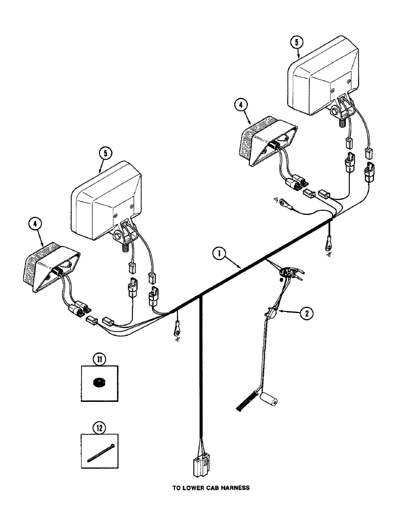 Схема запчастей Case IH 2096 - (4-062) - REAR COMPONENT HARNESS (04) - ELECTRICAL SYSTEMS