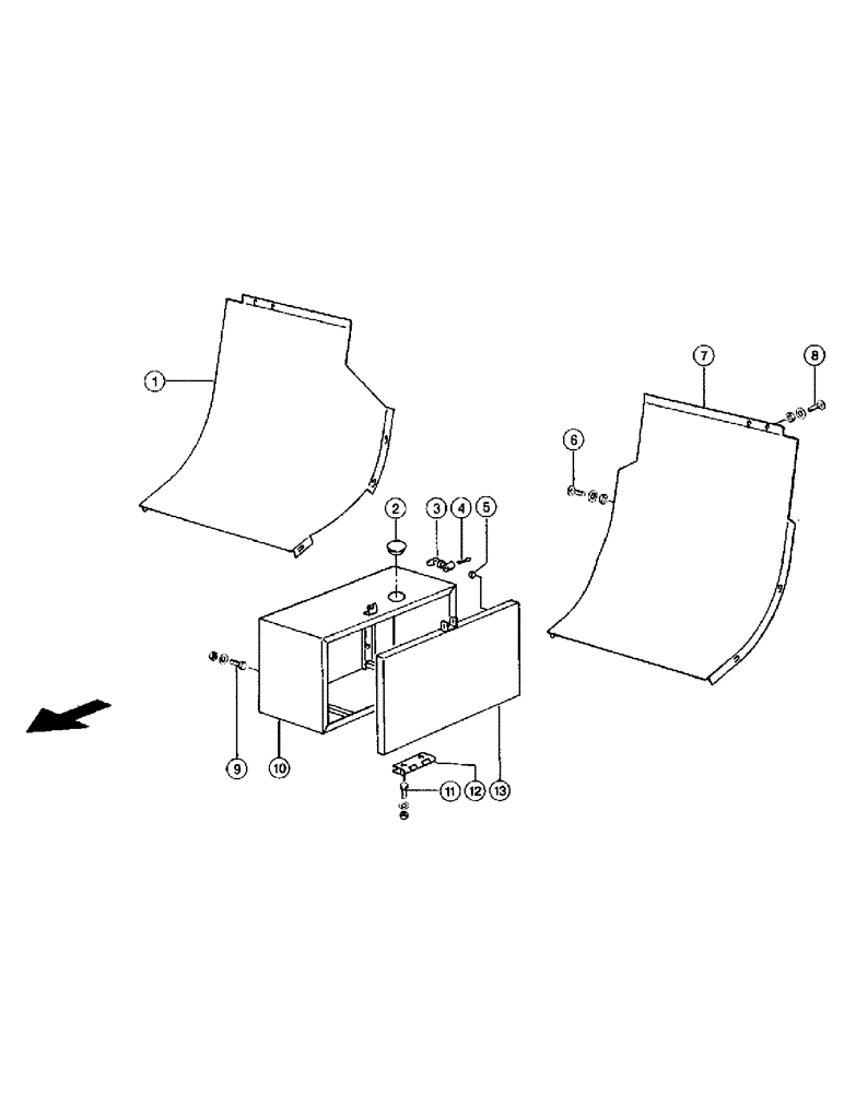 Схема запчастей Case IH 110 - (047) - TOOL BOX, CHAIN GUARD (12) - BALER HOUSING