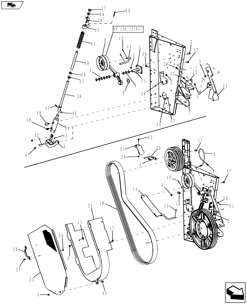 Схема запчастей Case IH 6130 - (60.150.12[02]) - FEEDER DRIVE ASSEMBLY WITHOUT ROCK TRAP (60) - PRODUCT FEEDING