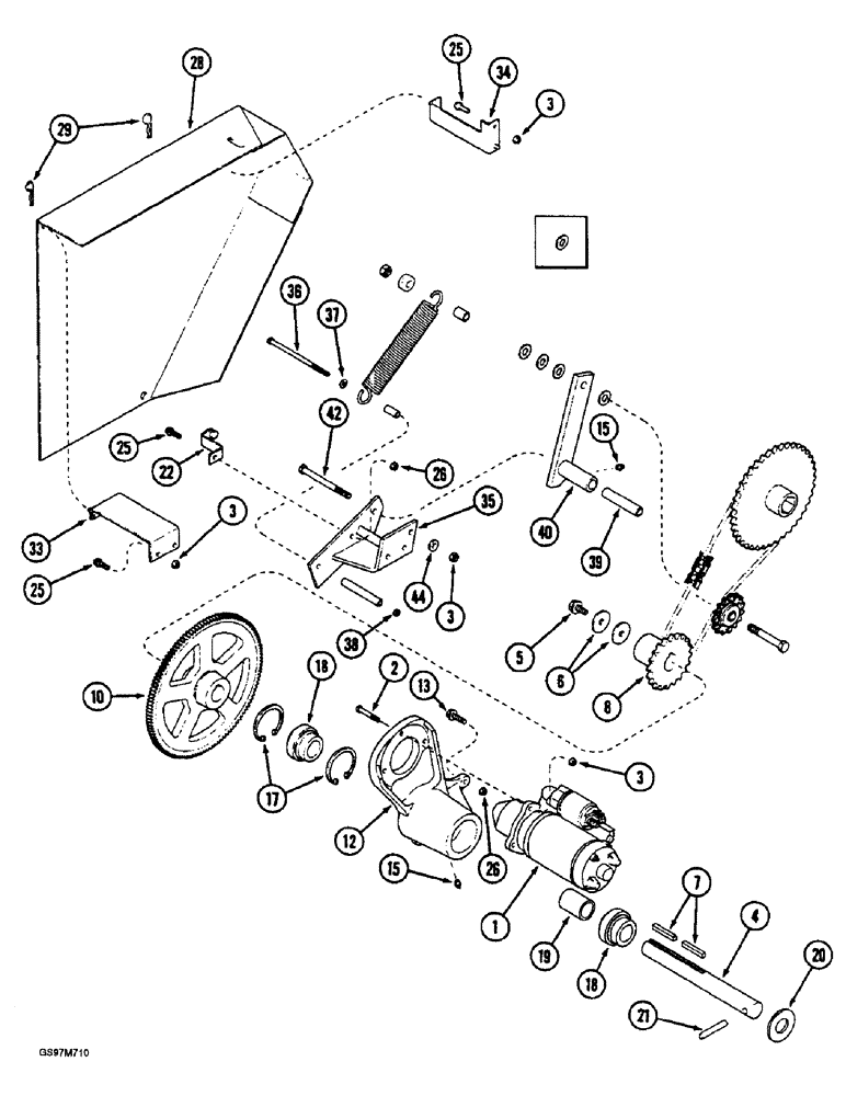 Схема запчастей Case IH 1660 - (9A-44) - FEEDER REVERSER, WITHOUT ROCK TRAP (13) - FEEDER