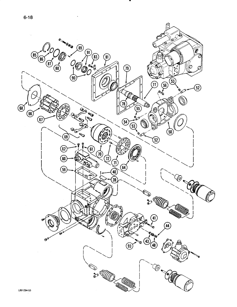 Схема запчастей Case IH 1670 - (6-18) - HYDROSTATIC PUMP, (CONT) (03) - POWER TRAIN