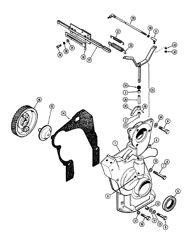 Схема запчастей Case IH M570 - (022) - GOVERNOR AND TIMING GEAR COVER, (159) SPARK IGNITION ENGINE (03) - FUEL SYSTEM