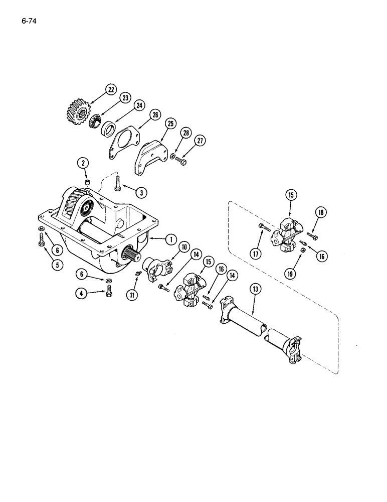 Схема запчастей Case IH 3594 - (6-074) - MFD DRIVE TRAIN (06) - POWER TRAIN