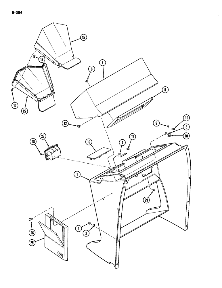 Схема запчастей Case IH 2094 - (9-384) - INSTRUMENT PANEL SHROUD (09) - CHASSIS/ATTACHMENTS