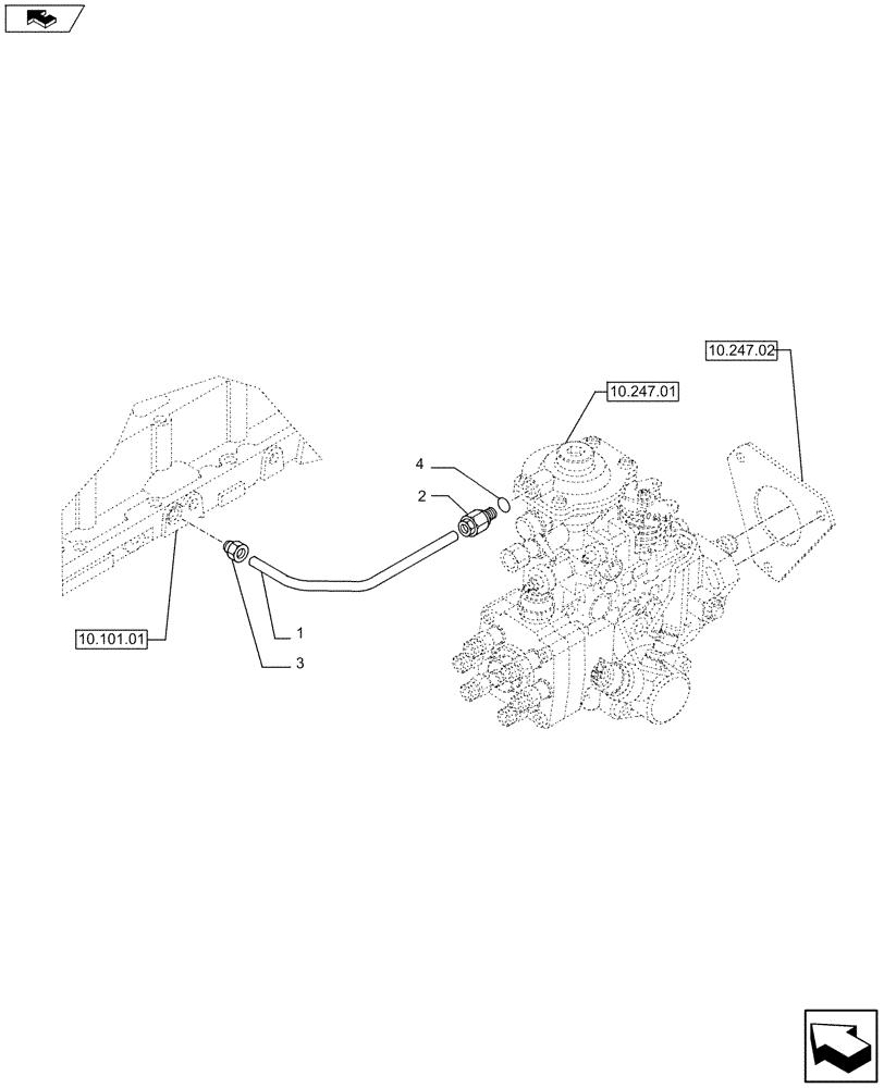 Схема запчастей Case IH F4GE9684B J605 - (10.218.01) - INJECTION EQUIPMENT - PIPING (504038510) (10) - ENGINE