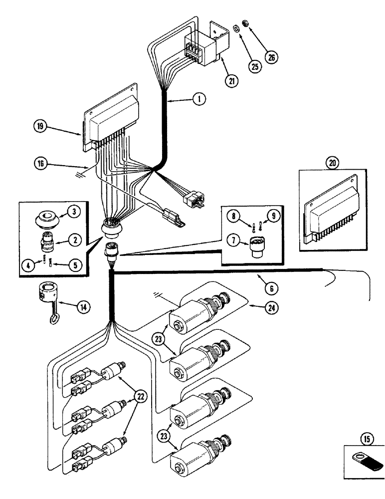 Схема запчастей Case IH 3294 - (4-078) - ELECTRIC SHIFT HARNESS (04) - ELECTRICAL SYSTEMS