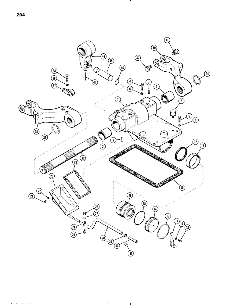 Схема запчастей Case IH 570 - (204) - ROCKSHAFT AND HOUSING, DRAFT-O-MATIC, GENERAL PURPOSE MODELS (09) - CHASSIS/ATTACHMENTS