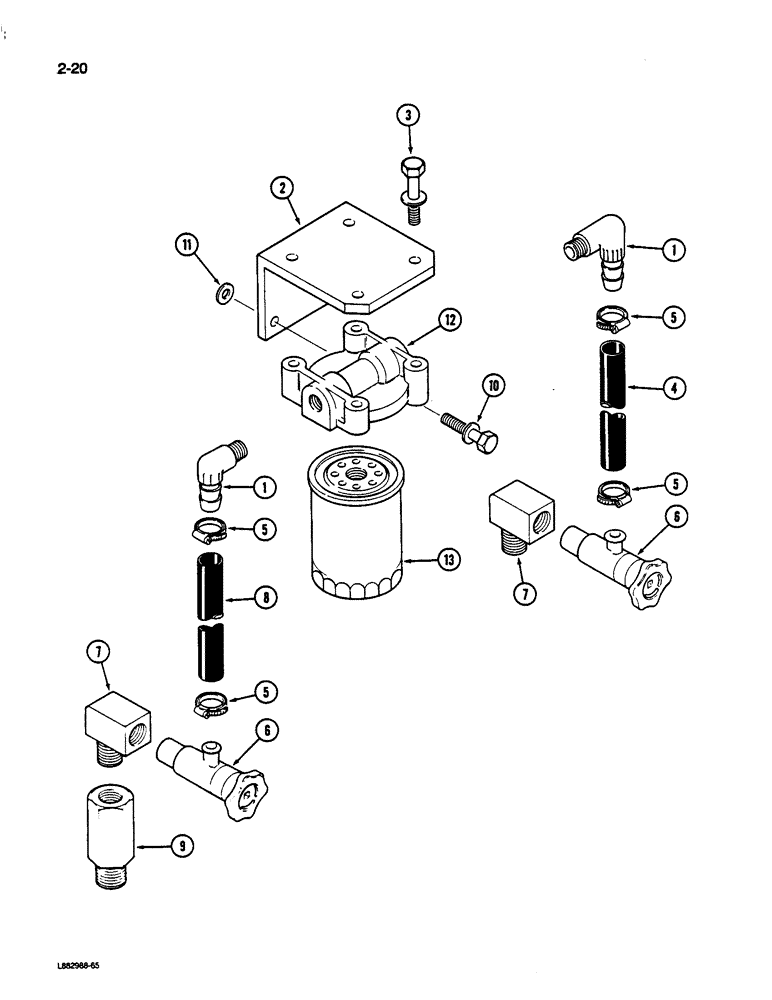 Схема запчастей Case IH 9170 - (2-20) - WATER FILTER, 855 ENGINE (02) - ENGINE