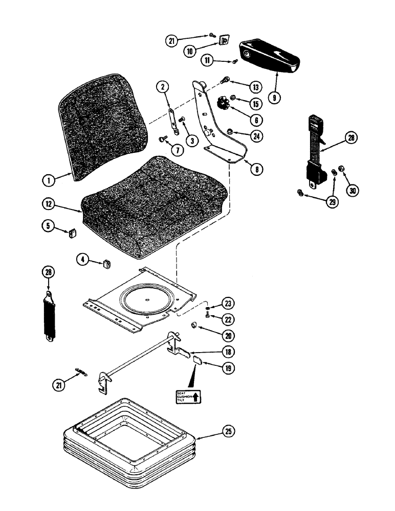 Схема запчастей Case IH 3294 - (9-404) - SEAT, AIR/OIL SUSPENSION, P.I.N. 9938101 AND AFTER (09) - CHASSIS/ATTACHMENTS