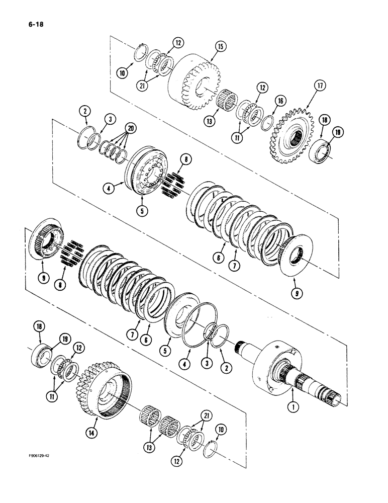 Схема запчастей Case IH 9280 - (6-18) - TRANSMISSION, 7 INCH CLUTCH PACK, SECOND (CONTD) (06) - POWER TRAIN