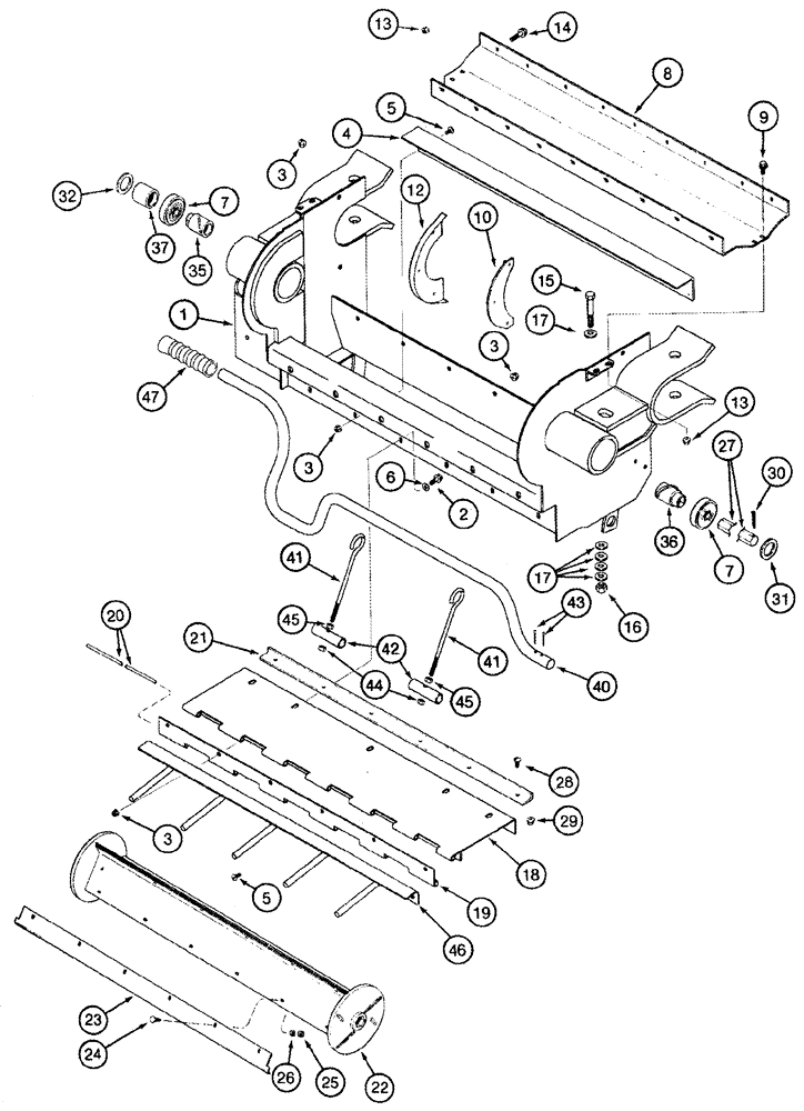 Схема запчастей Case IH 2344 - (09A-23) - ROCK TRAP - BSN JJC0174399 (13) - FEEDER