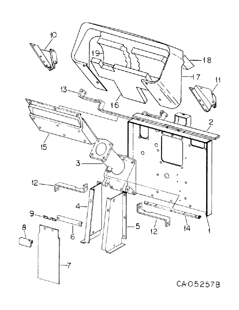 Схема запчастей Case IH 1586 - (13-02) - SUPERSTRUCTURE, STEERING AND GEAR SELECTOR SUPPORTS (05) - SUPERSTRUCTURE