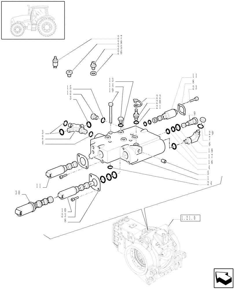 Схема запчастей Case IH PUMA 210 - (1.80.7[03]) - PTO, CLUTCH - (2WD) (07) - HYDRAULIC SYSTEM