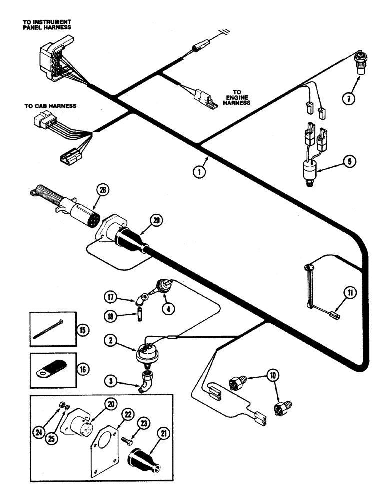 Схема запчастей Case IH 4890 - (4-084) - TRANSMISSION HARNESS (04) - ELECTRICAL SYSTEMS