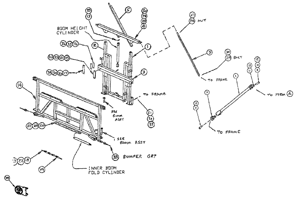 Схема запчастей Case IH 3185 - (08-008) - CENTER SECTION GROUP, 90 (09) - BOOMS