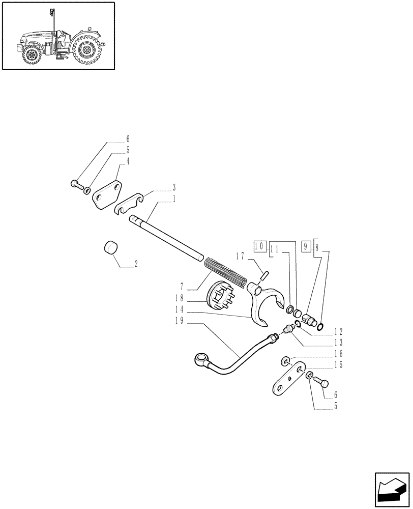 Схема запчастей Case IH JX1095N - (1.32.6[02]) - DIFFERENTIAL LOCK CONTROL (03) - TRANSMISSION