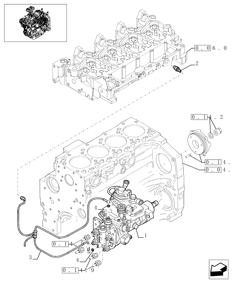 Схема запчастей Case IH MXU110 - (0.14.0[01]) - INJECTION PUMP (01) - ENGINE