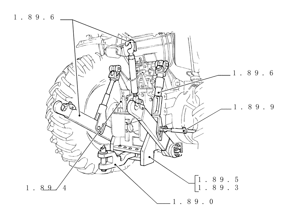Схема запчастей Case IH PUMA 195 - (1.88.0) - SEC. 09 - LINKAGE (09) - IMPLEMENT LIFT