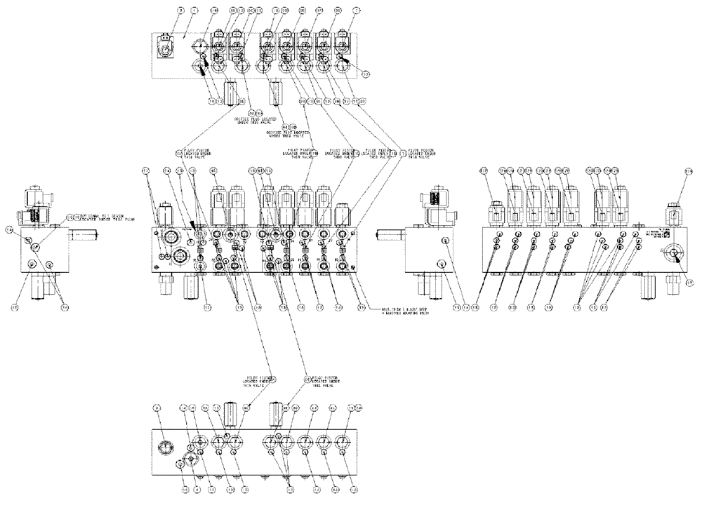 Схема запчастей Case IH 610 - (03-025) - VALVE CONTROL 7 BANK W/OF (09) - BOOMS