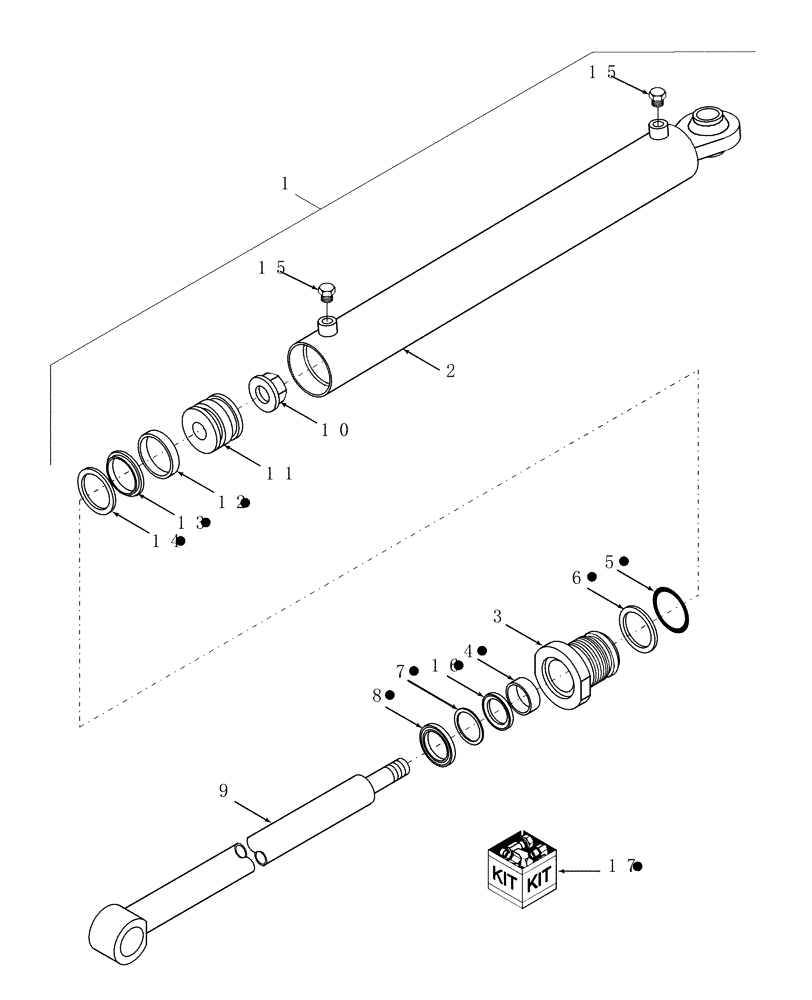 Схема запчастей Case IH WD1903 - (09.02[2]) - HYDRAULIC CYLINDER, HEADER LIFT, 2.75 X 10.50 (09) - HEADER LIFT LINKAGE