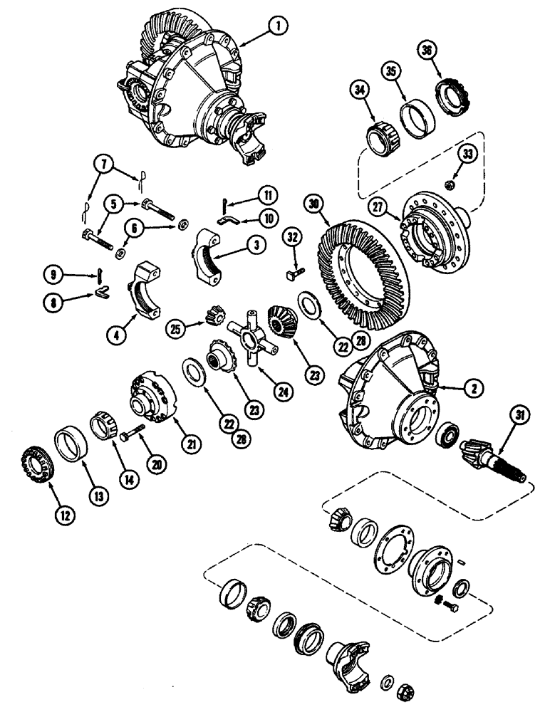 Схема запчастей Case IH 4890 - (6-218) - REAR AXLE DIFFERENTIAL (06) - POWER TRAIN