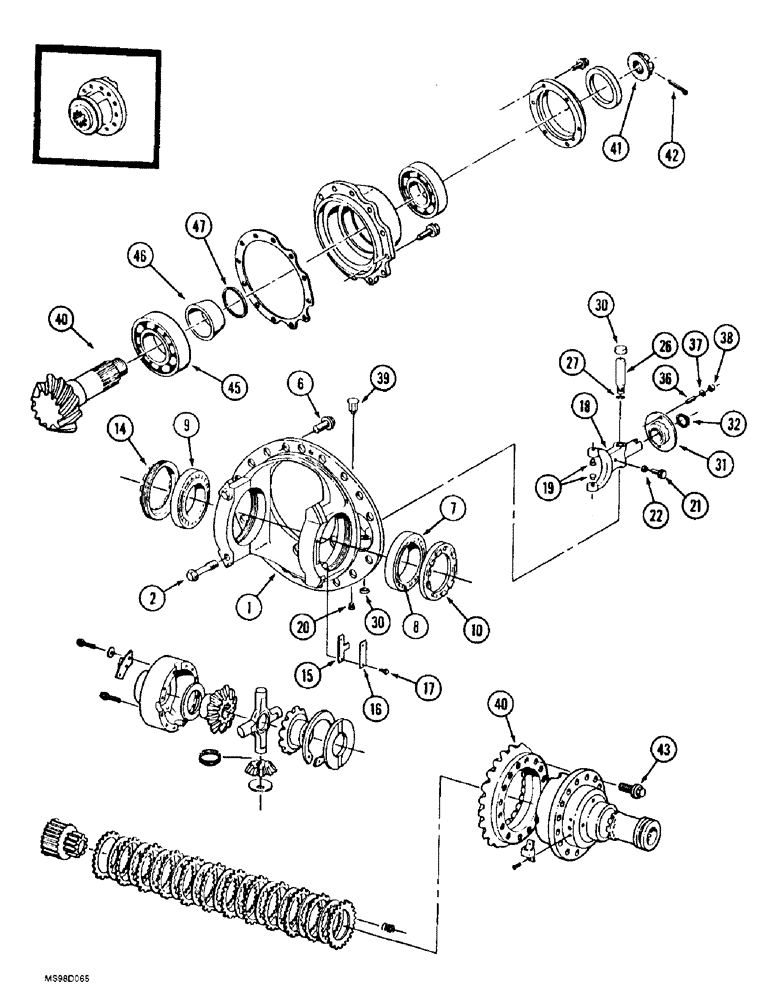 Схема запчастей Case IH 9350 - (6-172) - FRONT STEERABLE AXLE, DIFFERENTIAL ASSEMBLY, WITH LIMITED SLIP (06) - POWER TRAIN