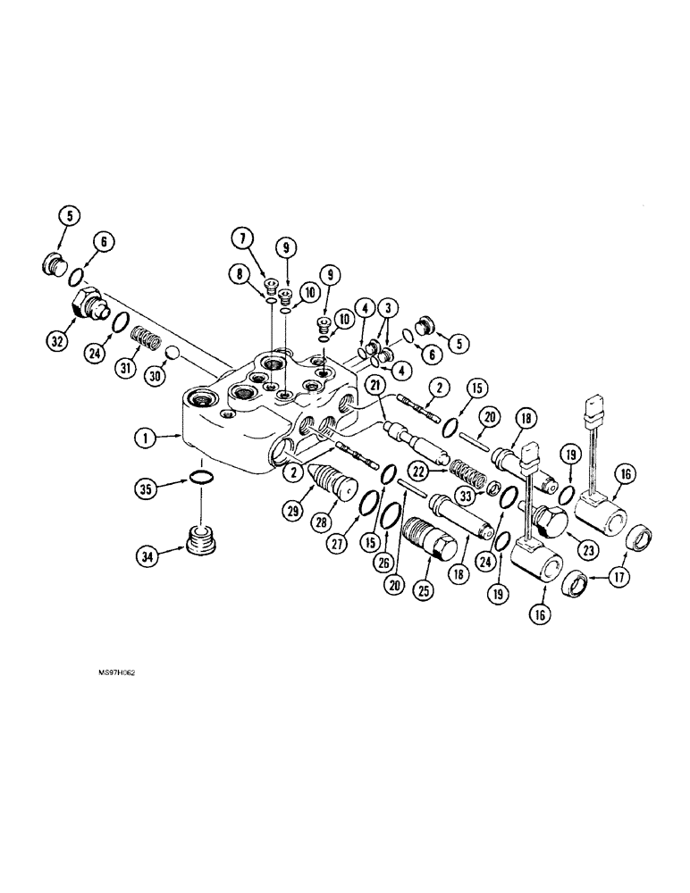 Схема запчастей Case IH 9310 - (8-038) - HITCH CONTROL VALVE ASSEMBLY, P.I.N. JEE0069665 AND AFTER (08) - HYDRAULICS