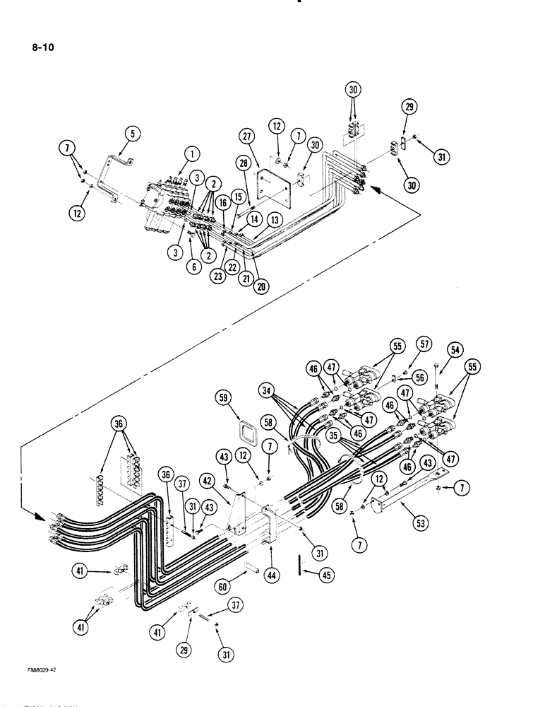 Схема запчастей Case IH STEIGER - (8-10) - HYDRAULIC COUPLERS AND LINES, P.I.N. JCB0002092 AND AFTER (08) - HYDRAULICS