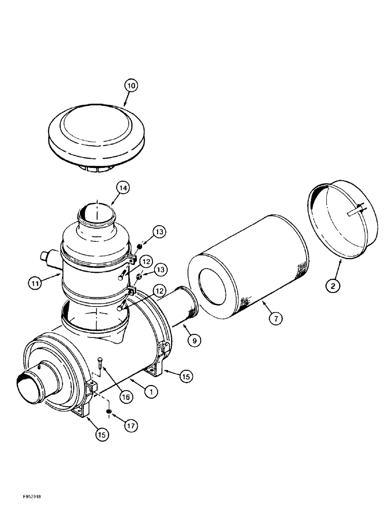 Схема запчастей Case IH 9370 QUADTRAC - (2-012) - AIR CLEANER ASSEMBLY (02) - ENGINE