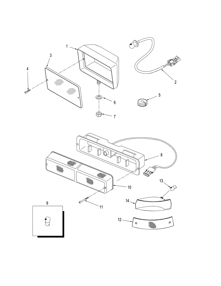 Схема запчастей Case IH STEIGER 335 - (04-27) - LAMPS - REAR FRAME AND FIELD (04) - ELECTRICAL SYSTEMS