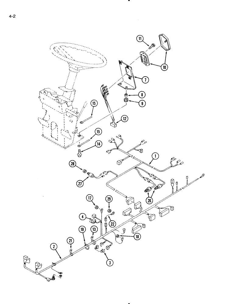 Схема запчастей Case IH 1130 - (4-02) - WIRING HARNESSES, FUSES AND FUSE HOLDER (04) - ELECTRICAL SYSTEMS