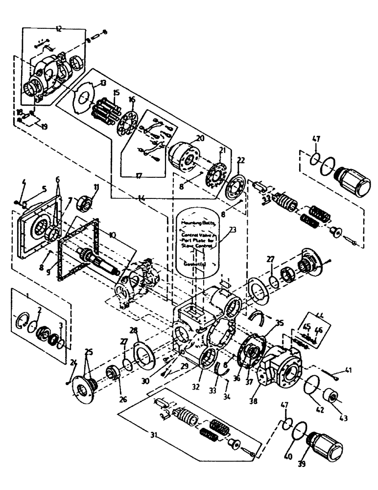 Схема запчастей Case IH 7000 - (B03-05) - HYDRAULIC PUMP, TANDEM TRANSMISSION, FRONT Hydraulic Components & Circuits