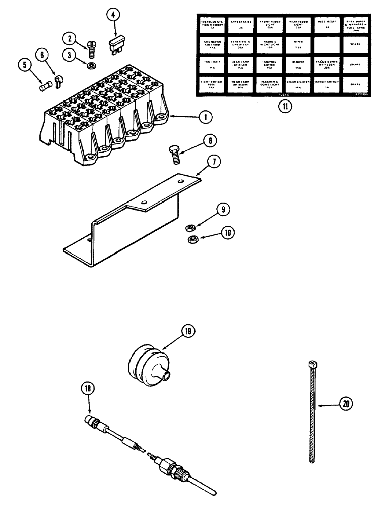 Схема запчастей Case IH 3294 - (4-064) - FUSES AND FUSE HOLDER (04) - ELECTRICAL SYSTEMS