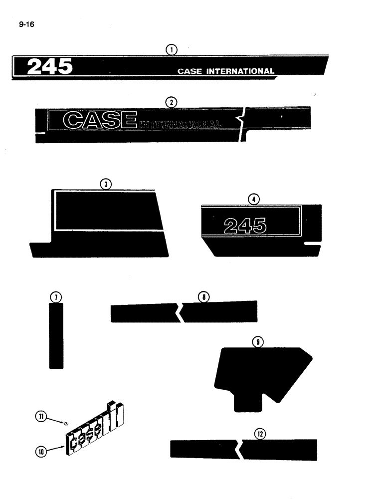 Схема запчастей Case IH 245 - (9-16) - DECALS, IDENTIFICATION (09) - CHASSIS/ATTACHMENTS