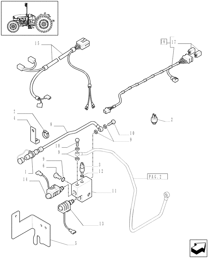 Схема запчастей Case IH JX1070C - (1.82.716[03]) - (VAR.373/1) TRAILER BRAKE VALVE (ITALY) FOR FRONT HPL W/ELECTRIC CONTROL - SOLENOID VALVES (07) - HYDRAULIC SYSTEM