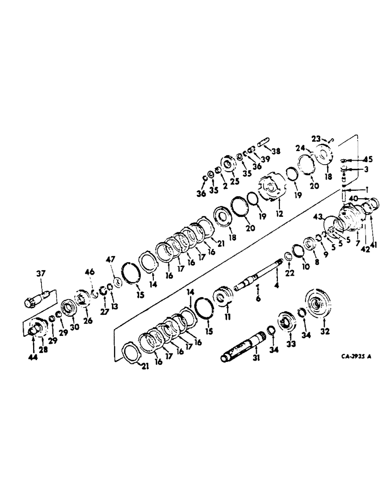 Схема запчастей Case IH 2400 - (07-24) - DRIVE TRAIN, FORWARD-REVERSE, 2400 SERIES A TRACTORS (04) - Drive Train