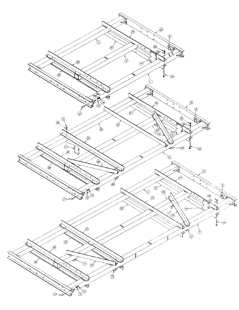 Схема запчастей Case IH 400-SERIES - (20) - BASIC FRAME, CHANNEL BRACE AND CROSS ANGLES 