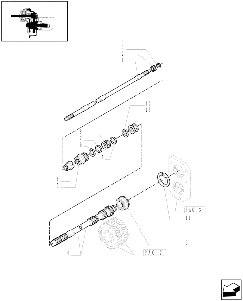 Схема запчастей Case IH JX1070N - (1.80.1/08[01]) - (VAR.020) POWER TAKE-OFF 540/540E RPM WITH GROUND SPEED FOR ADIC - SHAFTS AND GEARS (07) - HYDRAULIC SYSTEM