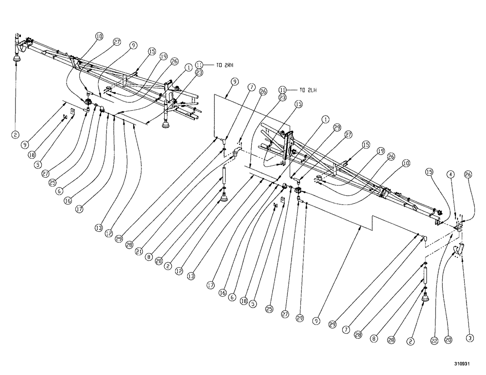 Схема запчастей Case IH SPX3200B - (173) - FOAM MARKER BOOM GROUP (90) (78) - SPRAYING